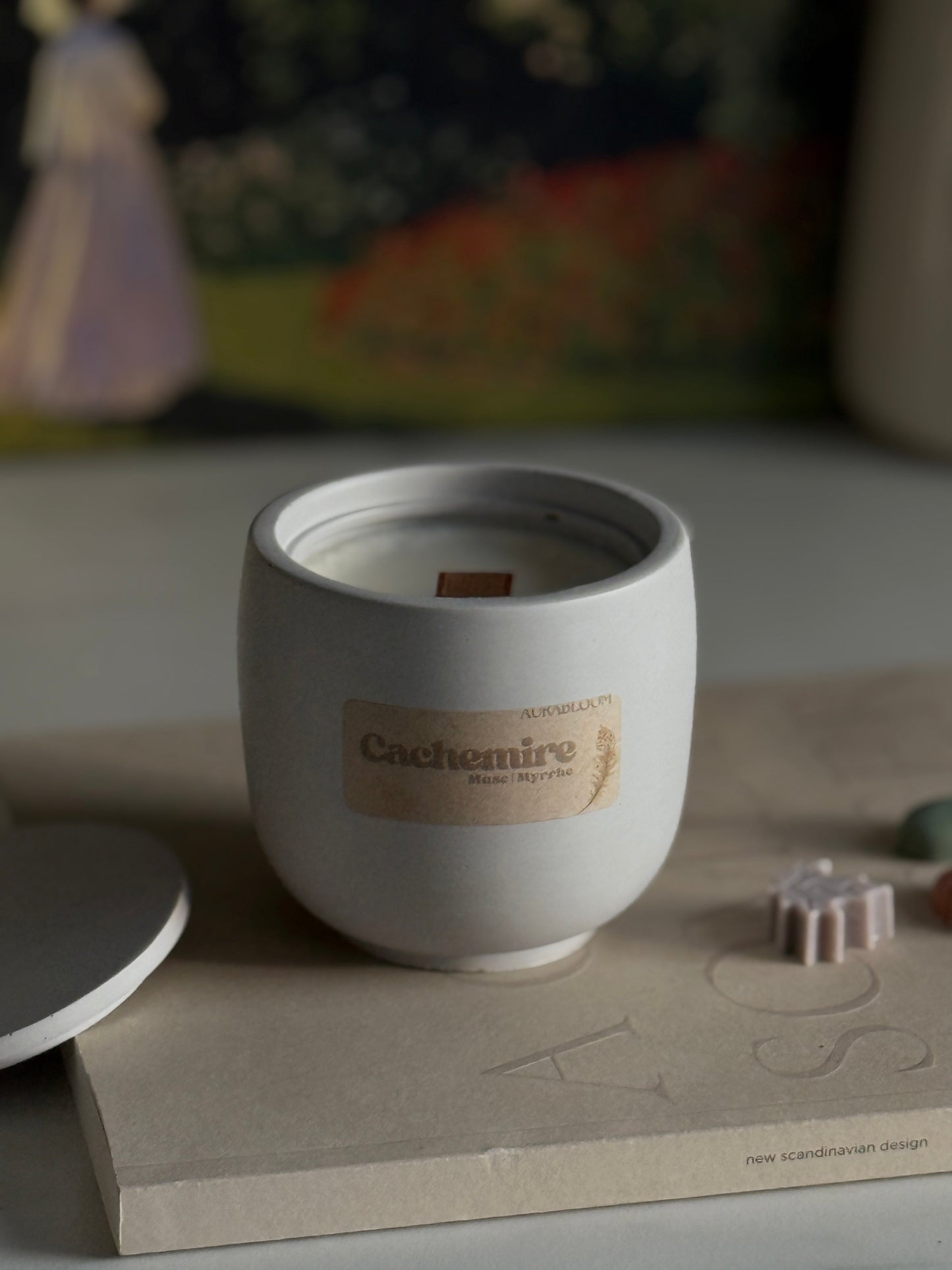 Bougie Cire de Soja parfumée - Cachemire (floral et boisé) Aurabloom