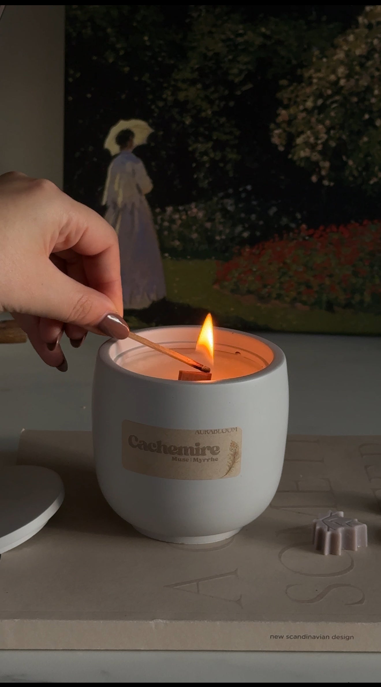 Bougie Cire de Soja parfumée - Cachemire (floral et boisé) Aurabloom