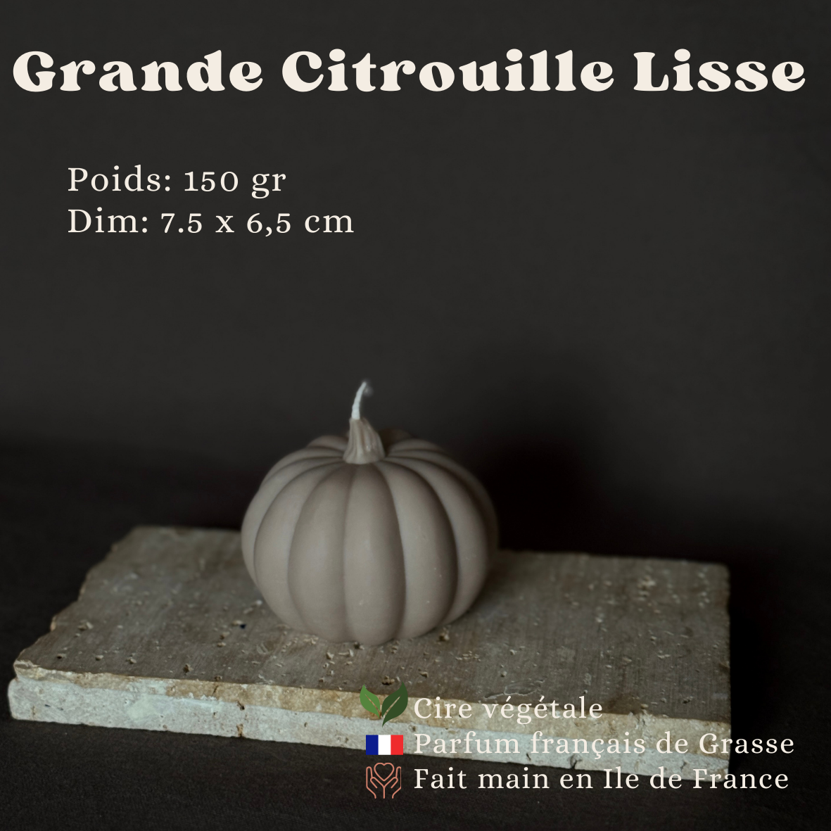 Bougie végétale Automne Citrouille à l'unité  - parfum de Grasse Aurabloom