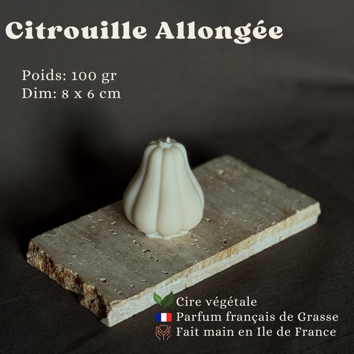 Bougie végétale Automne Citrouille à l'unité  - parfum de Grasse Aurabloom