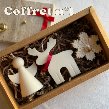 Les Coffrets Trio de bougies de Noël - Parfum de Grasse et Cire végétale Aurabloom