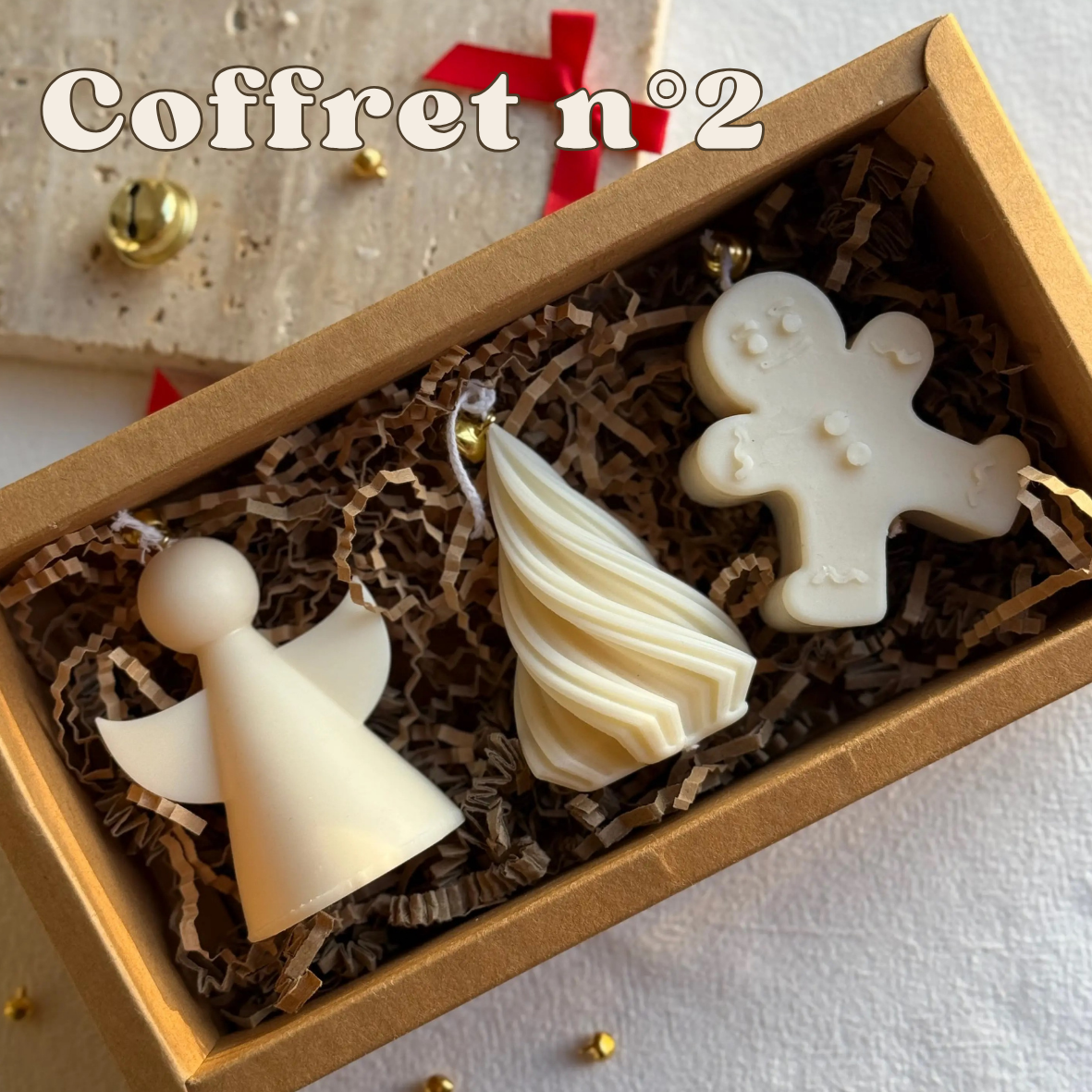 Les Coffrets Trio de bougies de Noël - Parfum de Grasse et Cire végétale Aurabloom