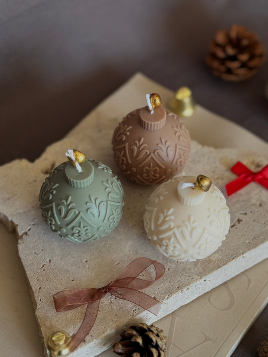 Bougie Boule de Noël - Les petites ornées Aurabloom