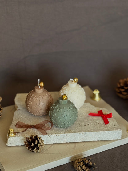 Bougie Boule de Noël - Les petites ornées Aurabloom