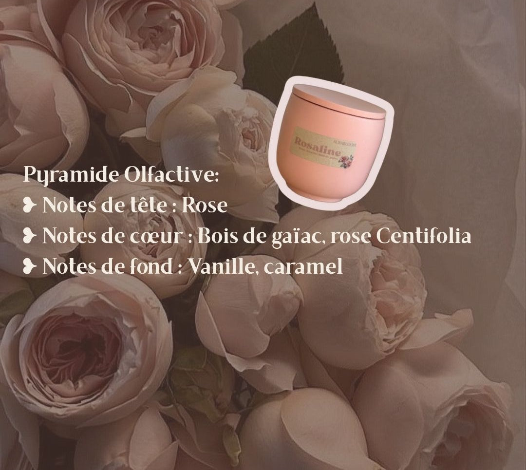 Bougie parfumée Cire de Soja - Rosaline Aurabloom