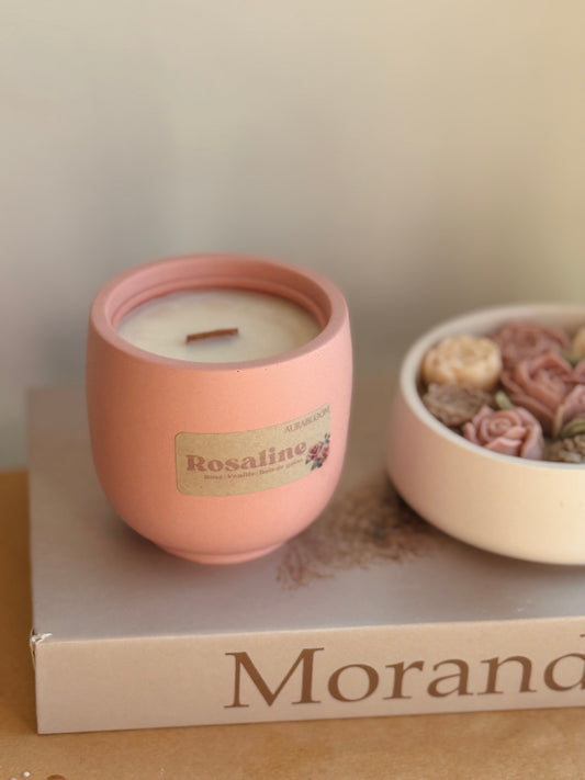 Bougie parfumée Cire de Soja - Rosaline Aurabloom