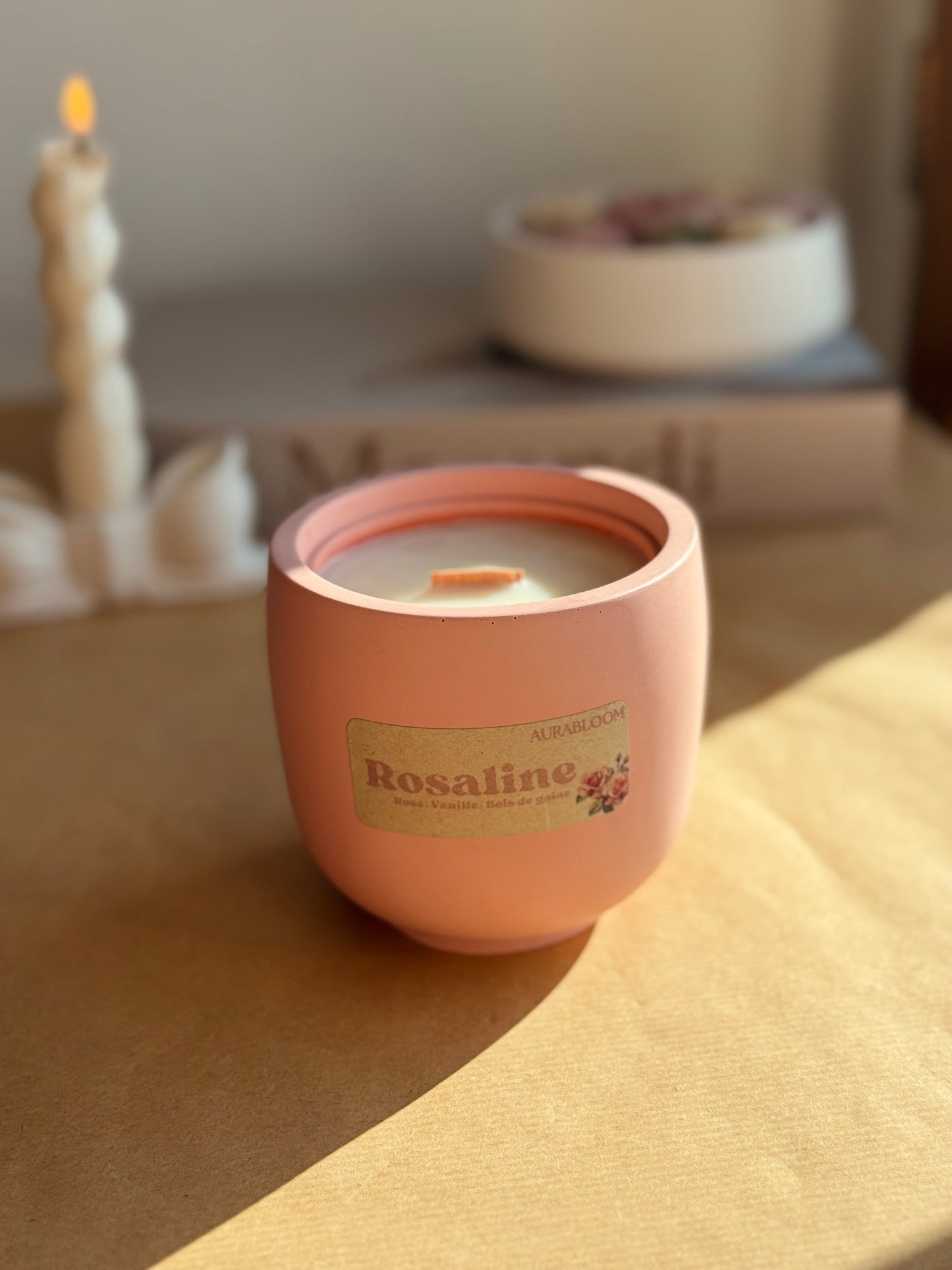 Bougie parfumée Cire de Soja - Rosaline Aurabloom