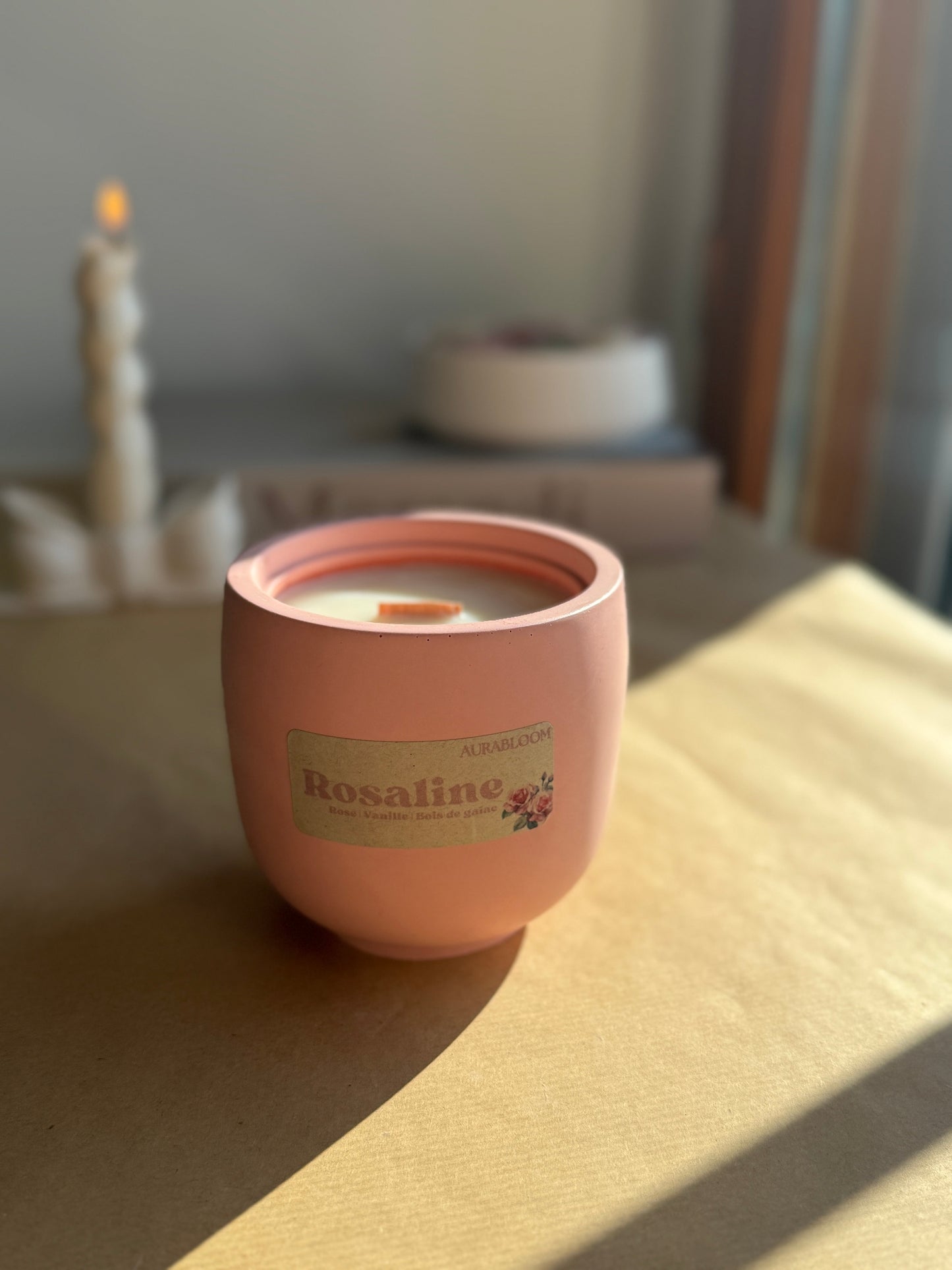 Bougie parfumée Cire de Soja - Rosaline Aurabloom